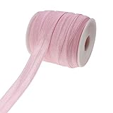 PAMIR TONG 25 Yards 5/8'' Fold Over Elastic FOE Headband Baby Hairbow Soft Foldover Elastic Binding Webbing Tape Craft Sewing (Pink)