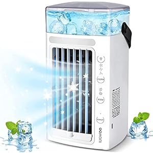 Draagbare airconditioner zonder slang, 7 kleuren, led-verlichting, airconditioner, luchtreiniger, creëer je persoonlijke koelzone, mobiele airconditioning, auto, voor kantoor, reizen, camping