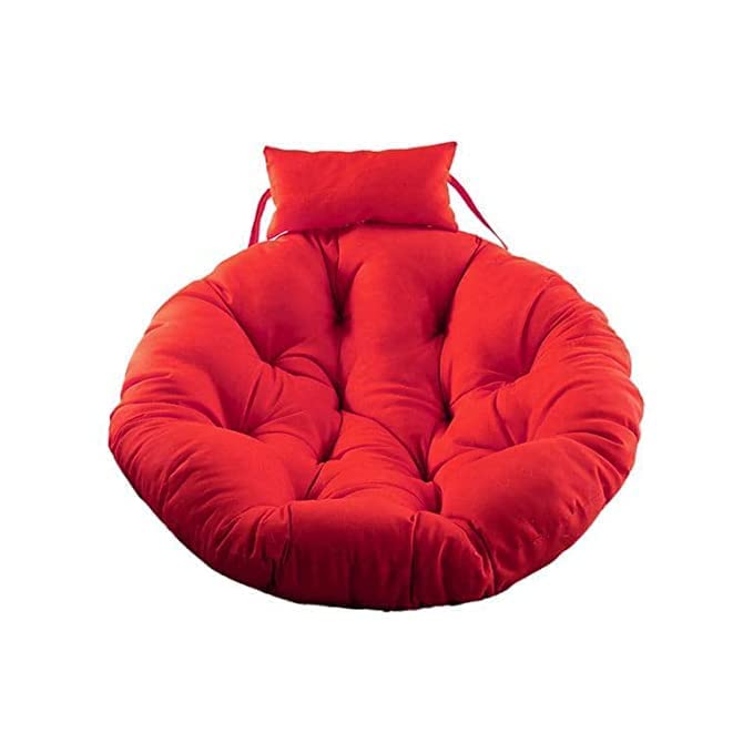 Image of KYNE Microfibre Cushion for Hanging Basket Round Shape Swing Chair Cushions for Outdoor Egg Swing Chair Garden Swing, Seat Padded Pillow Cushion (Red)