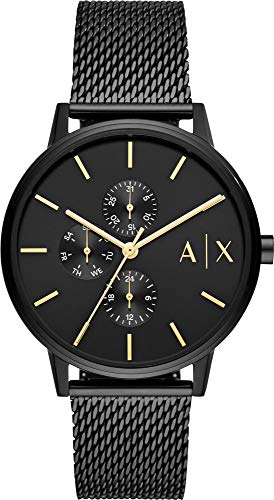 Armani Exchange orologio per uomo, movimento cronografo e cassa orologio per 42 mm con cinturino in acciaio inossiorologio perbile, pelle o silicone, Nero - Immagine 3