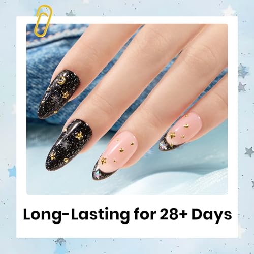Image of Beetles Glitter Top Coat for Gel Nail Polish 15ml - Reflective Silver Star Glitter Shiny No Wipe Uv Gel Top Coat Nail Art Star Sparkle Manicure DIY Home Salon