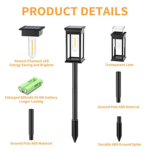 Amzxart Solar Pathway Lights Outdoor, 6 Pack Solar Lights Outdoor Waterproof Ip65, Auto On/Off Pathway Lights Solar Powered Garden Lights For Walkway Yard Backyard Lawn Landscape Lighting Decorative #TOP4