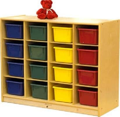 Birch Home School 16 Tray Cubby Storage 39" W x 15" D x 30" H