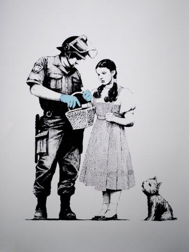 Banksy Stop and Search Cool Graffiti Street 32x24 Print Poster