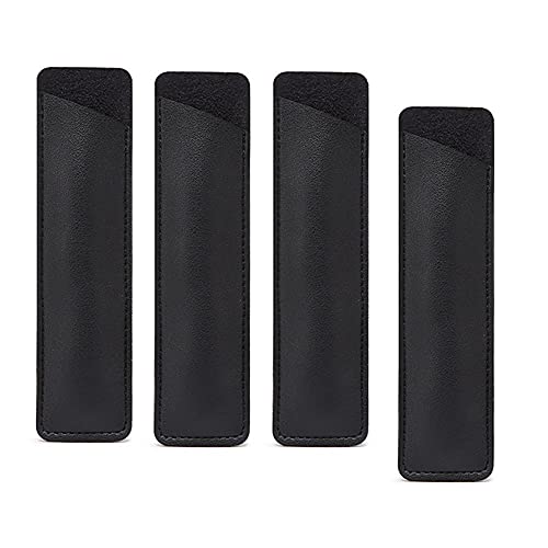 4Pcs Pu Leather Pen Pouch Bag Empty Single Pen Sleeve Storage Case Holder Ballpoint Pen Pencil Gift Packaging Bag Pocket Protector For School Business Office Supplies, Black #TOP27