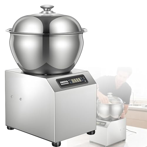 XNZJHPP Amasadora eléctrica de 1800 W con Doble rotación y Recipiente de Acero Inoxidable. Mezcladora de harina para panaderías, restaurantes y pizzerías. Capacidad de 5 kg. (8kg)