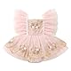 FYMNSI Baby Outfit 1 Geburtstag M?dchen, Neugeborenes Fotoshooting Kleidung Blumen Stickerei T?ll T?t? Prinzessin Partykleid Festliches Festkleid Bodykleid Hochzeit Kleinkinder Sommer Rosa 6-12 Monate