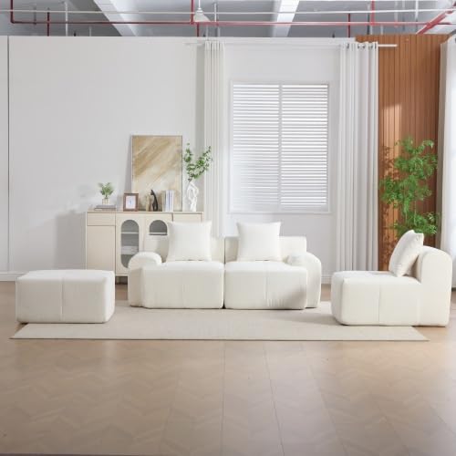 Ecksofa Modulares Sofa Dunkelgrau 260 cm – Montagefrei Sofa aus Samtstoff, 3-Sitzer Couch mit hochdichtem Schaum, flexibel kombinierbar für kleine Wohnungen