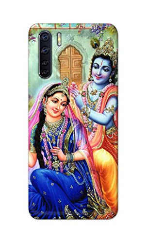 Image of Printed Hard Back Cover Case for Oppo F15 | Oppo F15s | Oppo A91 | Oppo Reno 3 4G Back Cover (Radha Krishna) -1803