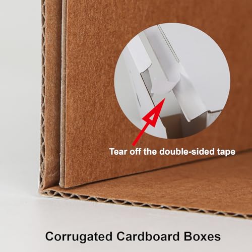 Image of 13.4x13x13 Moving Box Set of 7, Reinforced Handles with Removable Lid, Corrugated Boxes for Packaging, Moving, Carrying, Record Storage