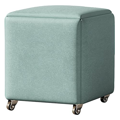 Tabouret de rangement multifonctionnel cube chaise avec roulettes, empilable, cadre en métal rembourré, gain de place et meuble polyvalent