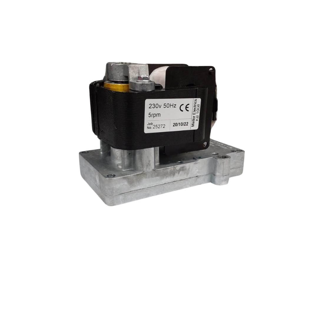 Motor reductor de velocidad: 5 rpm, diámetro del eje: 8,5 mm. Para estufas de pellets y chimeneas