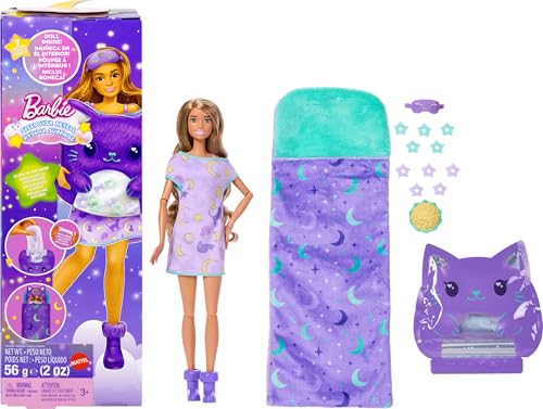 Muñeca Barbie con accesorios y sorpresas nocturna miniatura 1