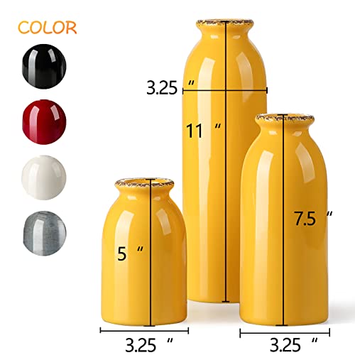 Petits vases carrés en céramique jaune : l'élégance rustique chic
