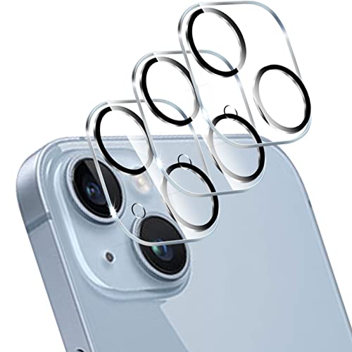 Yenwen Protector de Lente de Cámara para iPhone 14 / iPhone 14 Plus Protector de Pantalla, 9H Dureza Cristal Templado, Anti-Arañazos Vidrio Templado Protector Cámara - 3 Piezas Cover