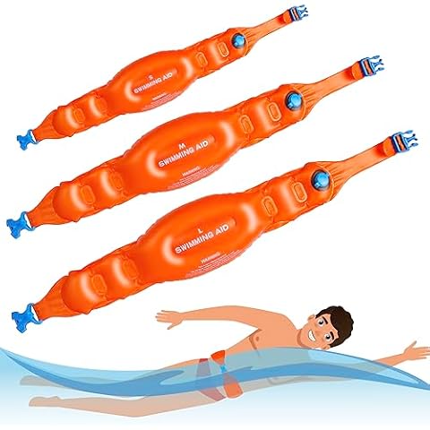 Swim Belt for Kids and Adults, Set of 3 Swimming Training Aid Buoyancy Waist Belts to Make You Swim Easier and Easier, Inflatable Swim Belts for Pool Swimming or Training Cover