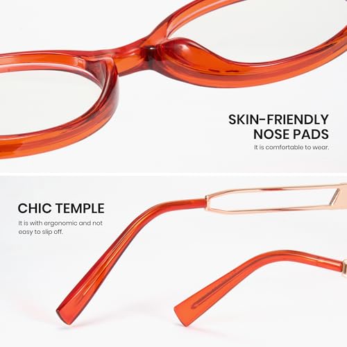 Image of Cyxus Oval Blue Light Glasses for Women Fashion UV Blocking Computer Glasses 8242