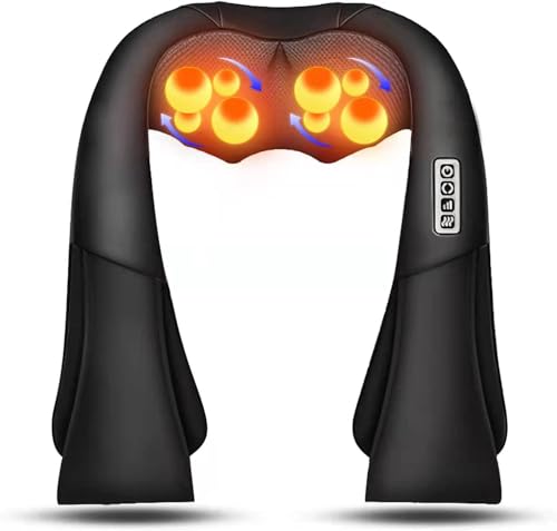 AERLANG Neck Massager with Heat Shiatsu Back Massager Deep Tissue Kneading Neck and Shoulder Massage Shoulder Massager Electric Massage Fathers Day Gift Ideas from Daughter Son(NOT Cordless)