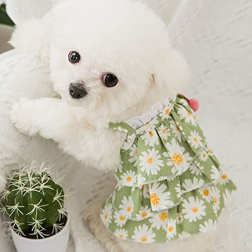 Floral Dog Princess Dress Dog Dress Cat Dress Multi-Layer Yarn Skirt Soft Breathable Dog Cotton Summer Dress For Small Medium Large Dog Girls Puppy Lightweight Pet Dresses #TOP2
