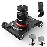 【Movimiento Lineal y Circular】 NEEWER SD001 es una plataforma rodante de cámara manual articulada que se mueve en líneas rectas o círculos para tomas deslizantes y panorámicas. Al ajustar las ruedas a -45°/+45°, puede controlar las áreas panorámicas para capturar sujetos de varios tamaños con sus cámaras, mini videocámaras, teléfonos y cámaras de acción (el adaptador se vende por separado)