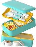 Umami Bento Lunch Box Fiambrera, Turquesa Fresco, 1200 ml