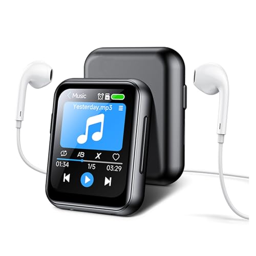 MP3 Player with 128GB TF Card, Bluetooth 5.4 Lossless Sound Audio Player, 2" Touch Screen Portable Music Player with Speaker, Voice Recorder (Without Camera, Black, 2")