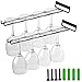2 Piezas Estante Colgar Copas de Vino, Portavasos para Vino, Soporte Copas para Vino, Colgador Copa Vino Metal, con 2 Tornillos y 2 Tubos de Expansión, para Hogar, Bar, Cocina, Restaurante (Negro)