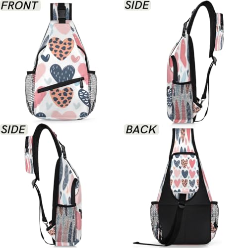 Bolso Sling para Hombre y Mujer en Forma de Corazón miniatura 6