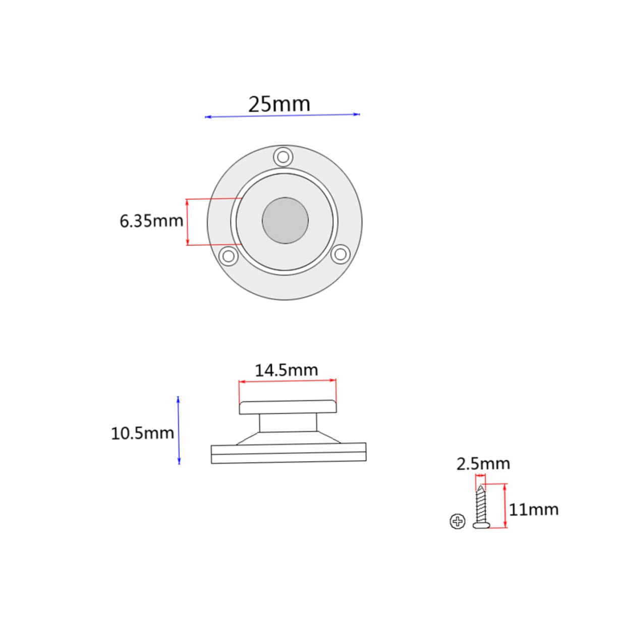 FAVOMOTO Guitar Endpin Strap Lock Chrome 3 Tail Mount Endpin for Acoustic Guitars