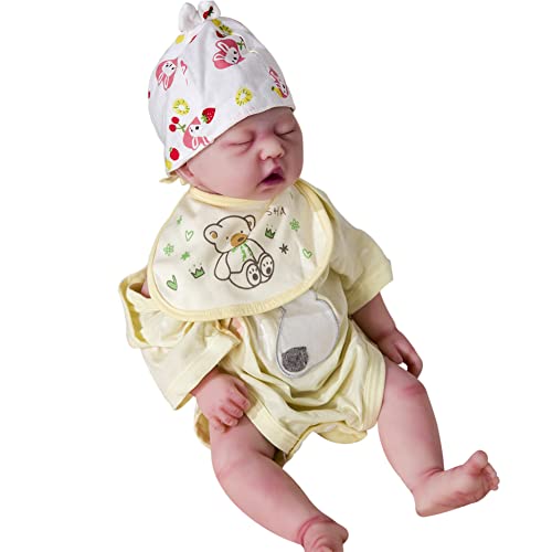 47cm リボーンドール フルシリコン ドール リアル赤ちゃん人形 化粧付き子供 ベビー ドール 新生児 リボーンベイビー 育児練習用 誕生日 クリスマス プレゼント おままごと 目を閉じる女の子