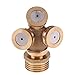 Demiawaking Buse de brumisation réglable trou Filetage Laiton Jardin d'eau de refroidissement Arroseur 3 Holes