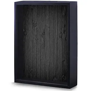 Upstreet Top Loading Black Wood Frame Shadow Box Display Case for Showcase Bottle Caps, Shells, Ticket Stubs, Airline Tickets, and More (Charcoal)