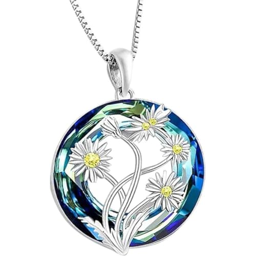 Collier pendentif floral en cristal TABOJS bijou de naissance 12 mois pour femme