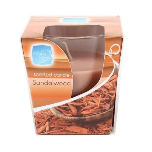 Perfect Scent Sandalwood Glasslight Scented Candles, 7 cm Size