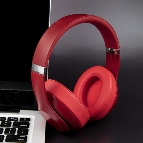 Image of SOULWIT Top+Bottom Headband Cover Kit for Beats Studio 3 & Studio 2 Wired & Wireless Headphones, Replacement Headstrap Pad Repair Part with Durable Silicone and Plastic - Studio3 Red