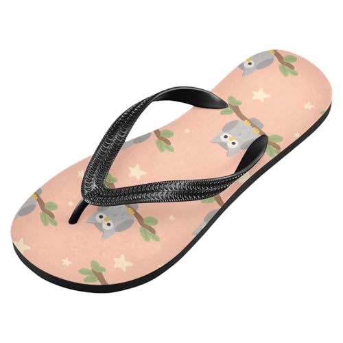 Women Beach Summer Casual Flip Flop Bird Owl OrangeQuick Dry Sandals Slipper for Men A2301271