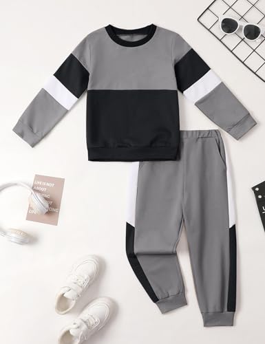 Image of Toddler Boy Clothes Long Sleeve Hoodie Sweatsuits Tops and Pants 2Pcs Boys Fall Winter Outfits Set