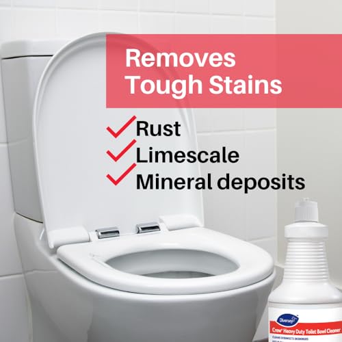 Image of Diversey CREW 04560 Heavy Duty Toilet Bowl Cleaner & Disinfectant, 23% HCI removes Rust Stains, Lime Scale with Mint Scent, Ready-to-Use, 32-Ounce