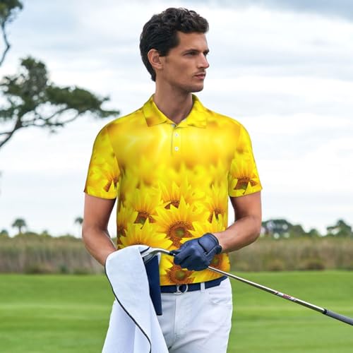 Polo à manches courtes imprimé tournesol style décontracté chic masculin - 3
