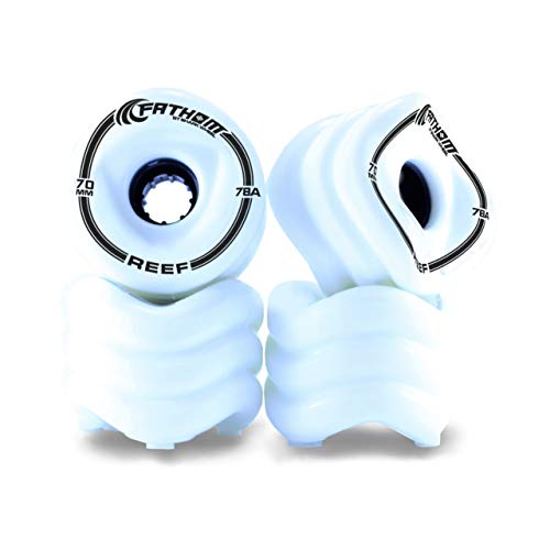 Shark Wheel Fathom 70MM Reef Design 4-Piece Skateboard Wheel Set, White
