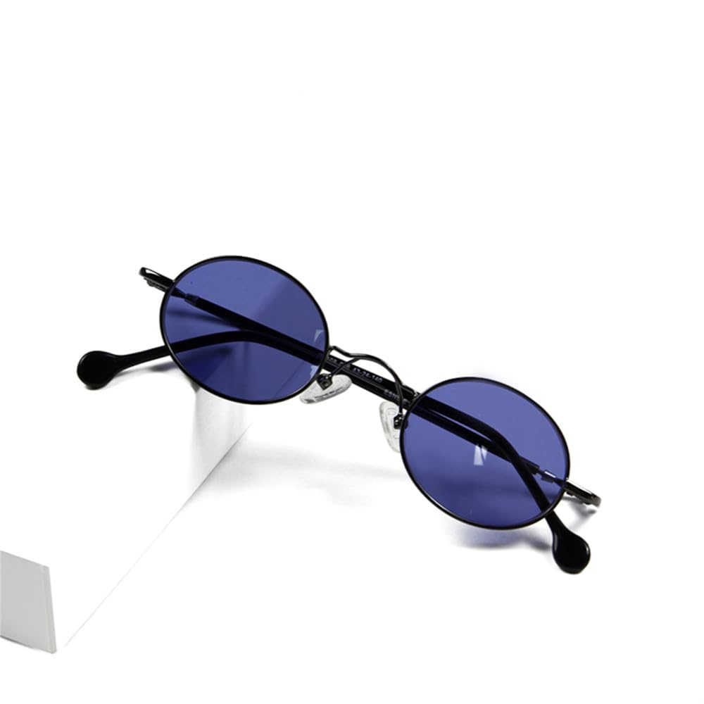 Gafas de sol ovaladas pequeñas de metal para hombre, gafas de sol punk vintage antideslumbrantes para mujer