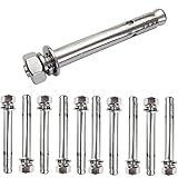 JENSWILL 10 Pack M10x100mm Expansion Bolts Anchor Bolt 304 Stainless Steel External Hex Expansion Screw Bolt Sleeve Anchor Fastener Wall Concrete