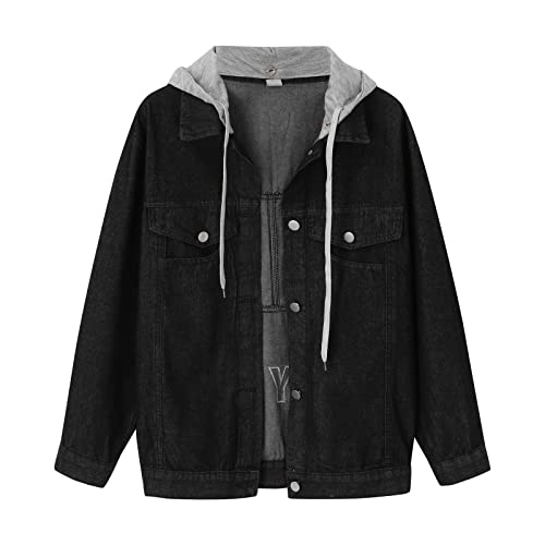 Veste en jean motif flexible et style en détresse avec poches frontales pratiques