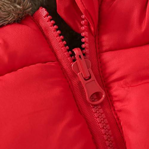 Kids Boys Fleece Lined Puffer Jacket Bear Ears Hooded Zip Up Solid Color Down Coat Toddler Boys Thick Padded Outwear3