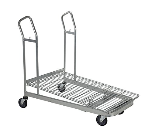 Vestil WIRE-M Nestable Wire Cart with Swivel Casters, 90 lbs Capacity, 52