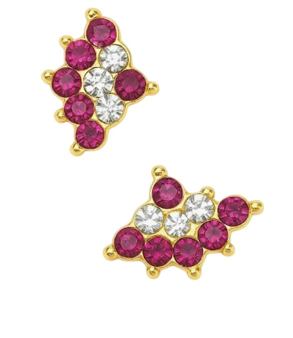 Pink & White Stones Flower Goddess Nose Pin - Gold-Toned Deity Nose Pin with Ruby and White Stones - Pack of 2-image-39