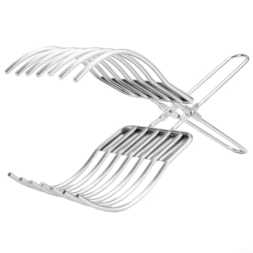 Niceminiwall Pinzas de acero inoxidable para cortar carne, pan y verduras sin esfuerzo, diseño alemán con puntas seguras, aptas para lavavajillas
