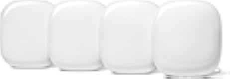 Nest WiFi Pro - Wi-Fi 6E - Reliable Home Wi-Fi System with Fast Speed and Whole Home Coverage - Mesh Router - Non-Retail Packaging - 4 Pack - Snow