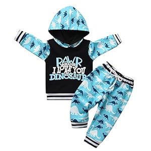Baby Boy Clothes Dinosaur Print Tracksuit Hoodie Long Sleeve Tops + Pants 2pcs Clothing Sets
