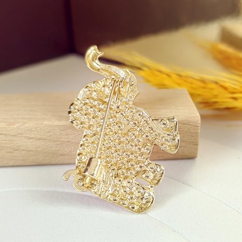 Image of Rhinestone Pink Elephant Brooches for Women Cute Animal Pet Elephant Pin Collar Dress Hat Broach Birthday Holiday Gifts Fashion Accessories Jewelry